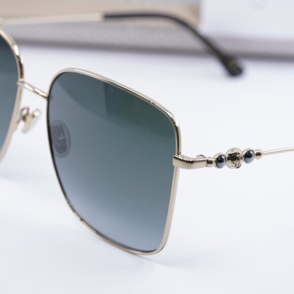 Jimmy Choo HESTER/S 02M2 9O Square Sunglasses - Black Gold/Grey Gradient